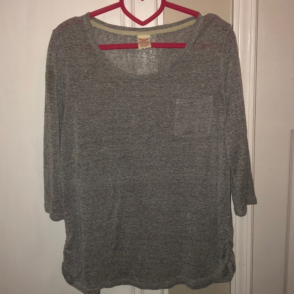 🛍 Heathered Grey Top 3/4 Sleeves 🖤